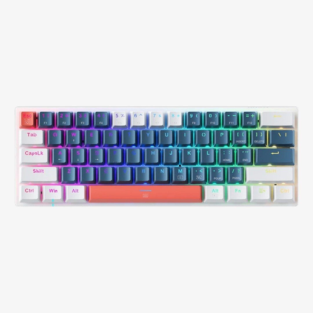 Machenike K500-B61 Mini mechanisch toetsenbord 60% vormfactor 61 toetsen Gamingtoetsenbord Bedraad Volledige sleutel Hot-swappable RGB-achtergrondverlichting